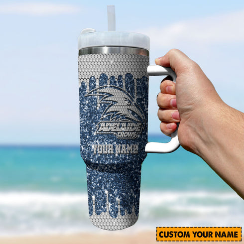 Adelaide Crows AFL Glitter Custom Stanley Cup 40 oz 30 oz Tumbler With Handle 1