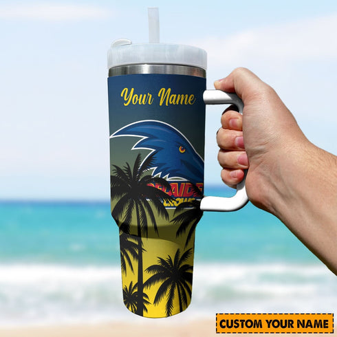 Adelaide Crows AFL Personalized 40oz Tumbler With Handle and Straw