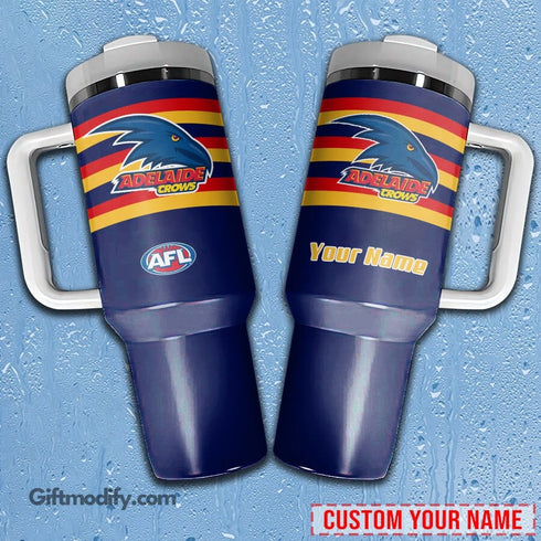 Adelaide Crows AFL Personalized 40oz Tumbler With Handle and Straw