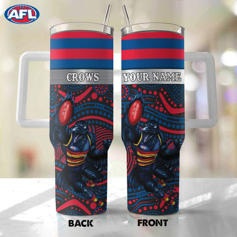 AFL Adelaide Crows Mascot Personalized 40oz Tumbler With Handle and Straw