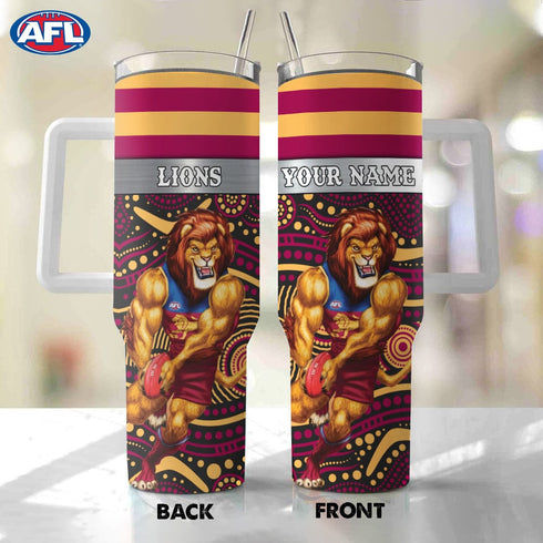 AFL Brisbane Lions Mascot Custom Stanley Cup 40 oz 30 oz Tumbler With Handle 1