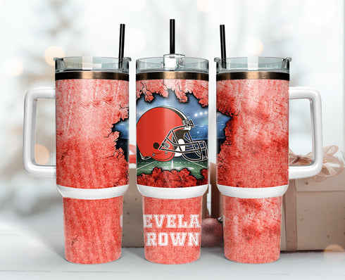 Cleveland Browns NFL Personalized 40oz Tumbler With Handle and Straw