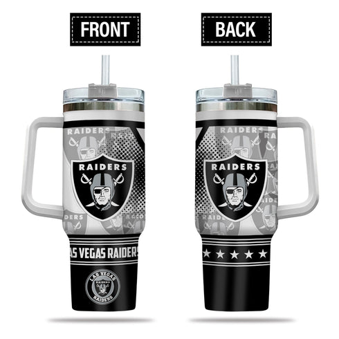 Las Vegas Raiders NFL Personalized 40oz Tumbler With Handle and Straw