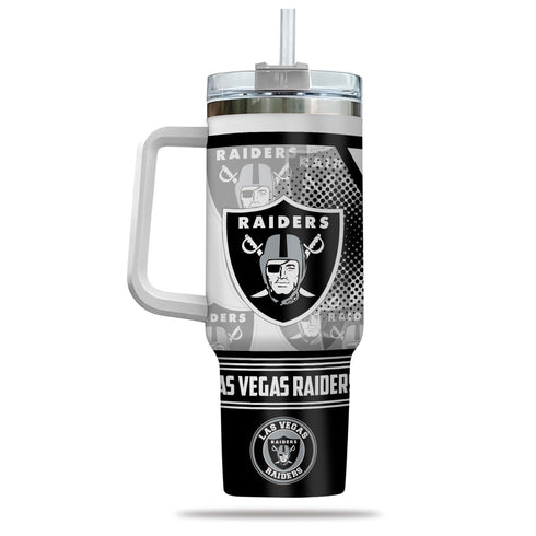 Las Vegas Raiders NFL Personalized 40oz Tumbler With Handle and Straw