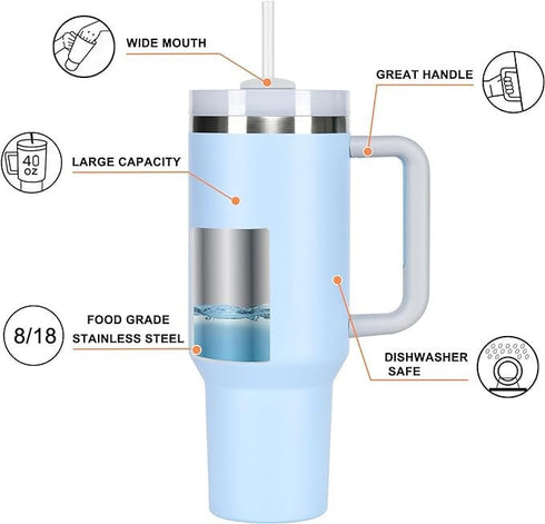 LSU TIGERS NCAA Personalized 40oz Tumbler With Handle and Straw