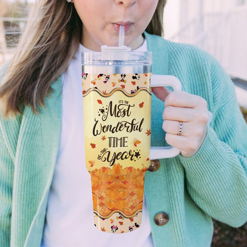 Mickey Mouse And Friends Cartoon Personalized 40oz Tumbler With Handle and Straw