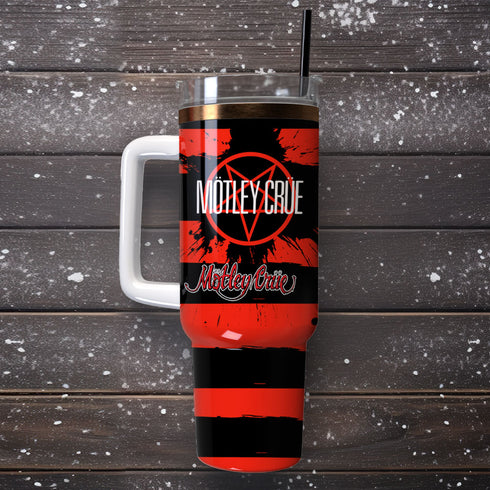 Motley Crue Music Personalized 40oz Tumbler With Handle and Straw