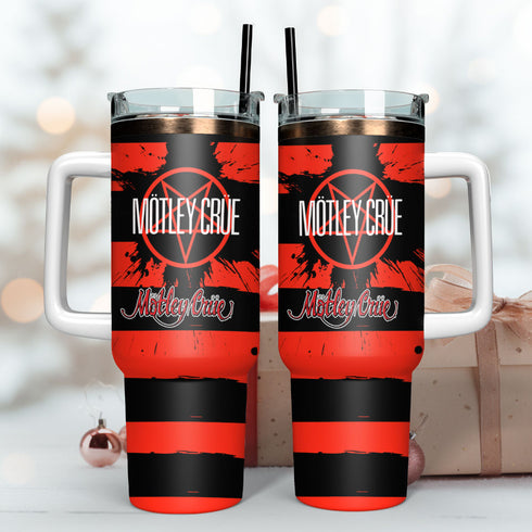Motley Crue Music Personalized 40oz Tumbler With Handle and Straw