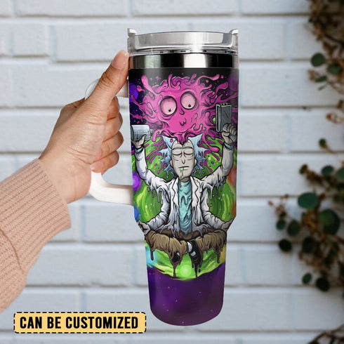 Rick And Morty Cartoon Personalized 40oz Tumbler With Handle and Straw