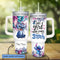 Stitch Cartoon Personalized 40oz Tumbler With Handle and Straw